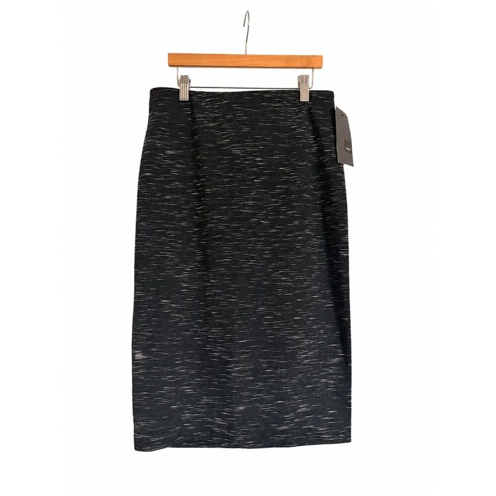 Mossimo Midi Stretch Skirt Workwear Ebony Spacedye Old Money Style – Size XS